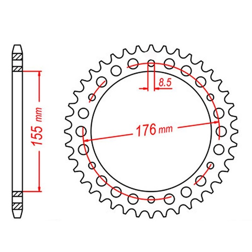 Optional Rear Sprocket 43T for Triumph SPRINT ST 1050 2005-2009