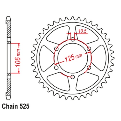 Optional Rear Sprocket 50T for Triumph DAYTONA 675 R 2014-2018