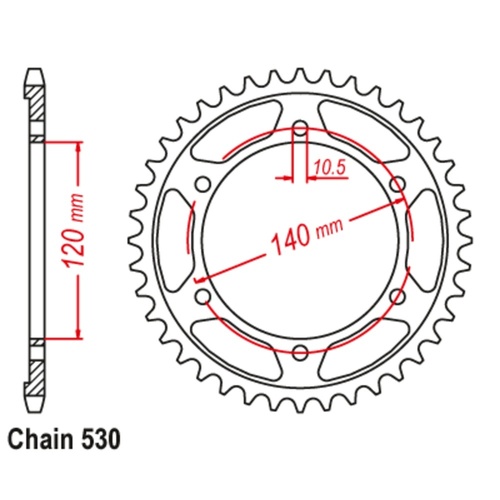 Optional Rear Sprocket 48T for Suzuki  TL1000S 1997-2002