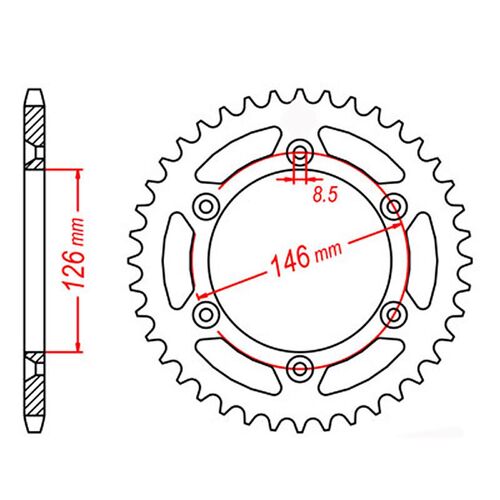 Standard Gearing Rear Sprocket 47T