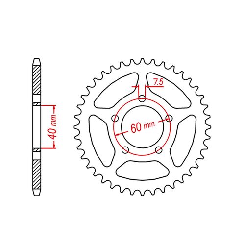 Optional Hornet Rear Sprocket 42T for KTM 50 MINI ADVENTURE 1998-2004