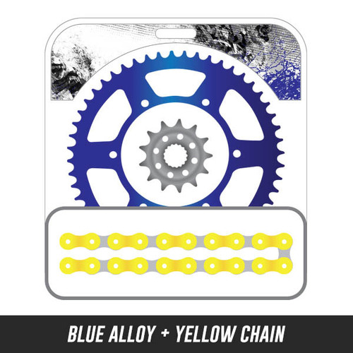 Chain and Alloy Sprocket kit | Blue Alloy Rear Sprocket | 13/48T