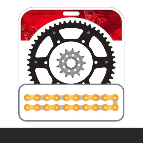 STEALTH Chain and Sprocket Kit | Gold Chain | Black Stealth Rear Sprocket | 13/48T