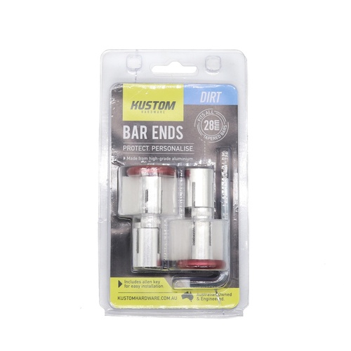 Red Kustom Hardware Bar End Plug 28mm | 3 Piece | For Tapered Bars 
