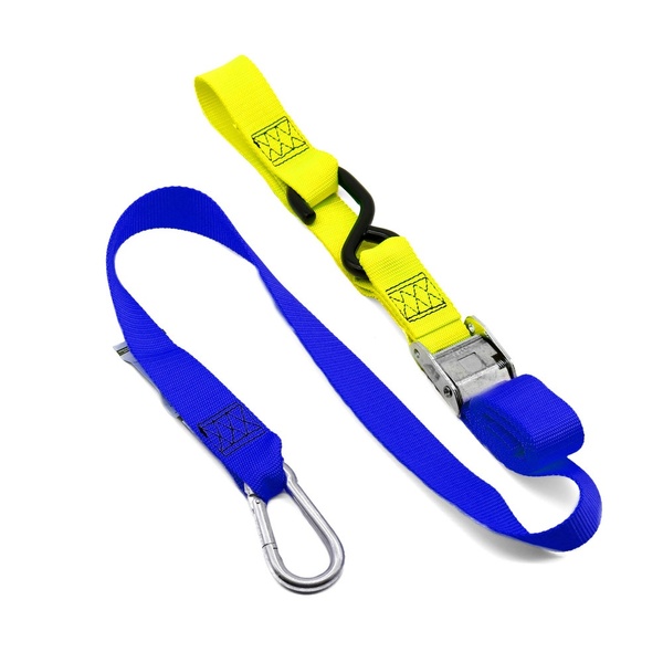 Kustom MX Tie Down 38mm Snap Hook - Blue/Yellow Loop