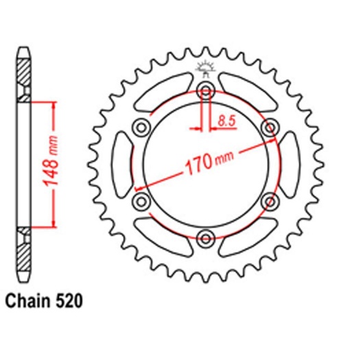 Rear Sprocket for Suzuki Dr800S 1990 1991 RM250 1984 To 1986 RM465 81 82