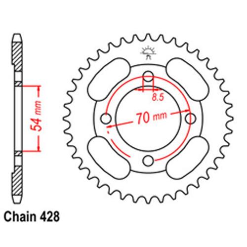 JT 45T REAR SPROCKET for Honda CT110 1986 to 1998