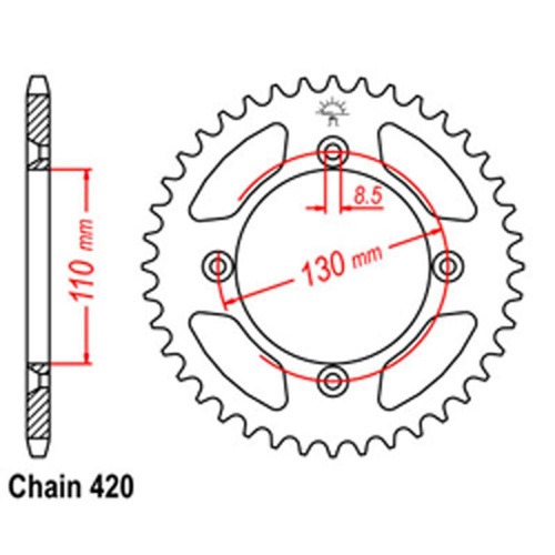 Rear Sprocket 49 Tooth for Honda CRF150R 2007 To 2015 | CRF150Rb 2007 To 2017