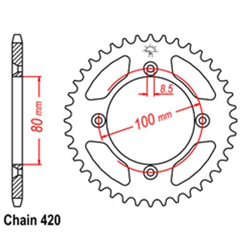 Rear Sprocket 49 Tooth for Honda Cr60R 1983 1984 1985 | CR80R 1983 1984