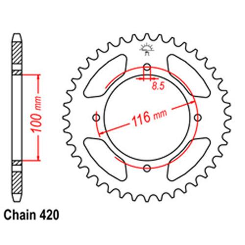JT 31T Rear Sprocket for Kawasaki KX80 KX100 KX85 1989 to 2024