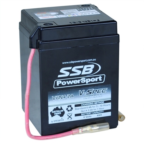 SSB 6V V-SPEC DRY CELL AGM BATTERY for Yamaha QT50 1979