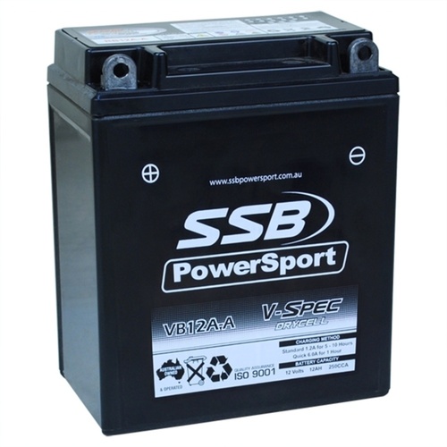 SSB 12V Dry Cell AGM 250 CCA Battery 4.3 Kg for Ducati 900 S2 Desmo 1983 to 1984
