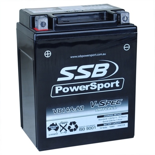 SSB 12V V-Spec Dry Cell AGM 310 CCA Battery 4.7 Kg for Honda XBR500 1986 to 1988