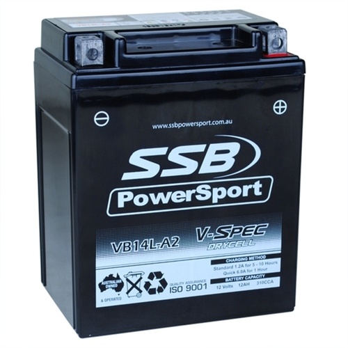 SSB 12V Dry Cell AGM 310 CCA Battery 4.7 Kg for Kawasaki ZXR750 ZX 1989 to 1990