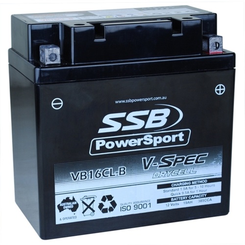 SSB 12V Dry Cell AGM 385 CCA Battery 6.6 Kg for Kawasaki KVF300 2WD 1999 to 2002