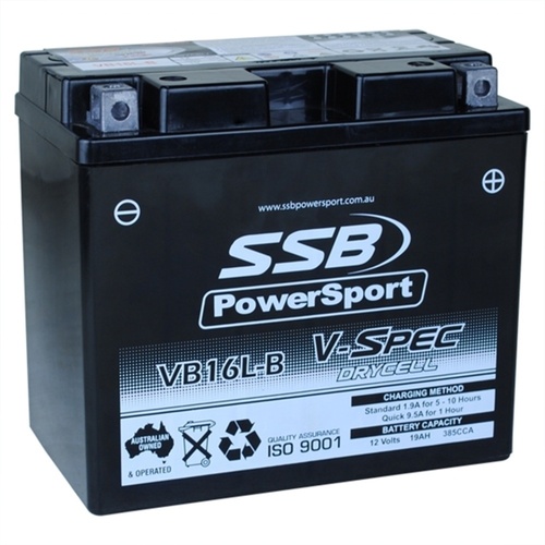 SSB 12V AGM 385 CCA Battery 6.5 Kg for Kawasaki GPZ1100 Uni Track 1983 to 1985