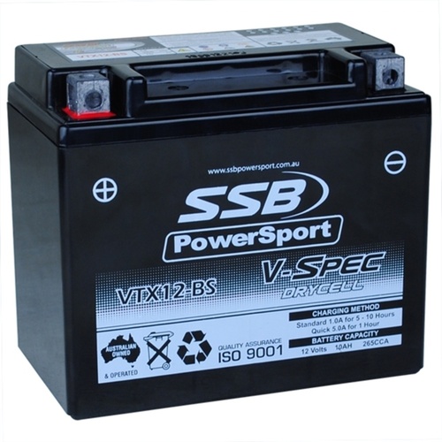 SSB 12V Dry Cell AGM 285 CCA Battery 3.9 Kg for Kawasaki ZZ-R600 1993 to 2005