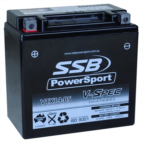 SSB 12V V-SPEC DRY CELL AGM 290 CCA BATTERY for Honda TRX350TM TRX350FM 2000-2006