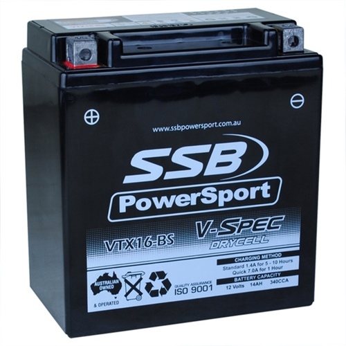 SSB 12V AGM 340 CCA Battery 5.1 Kg for Suzuki LT-A750AXI King Quad 2008 to 2018