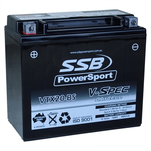 SSB 12V Dry Cell AGM 400 CCA Battery 5.9 Kg for Arctic Cat 1000 XT 2013 to 2017