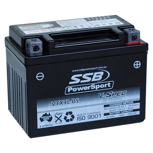 SSB 12V Dry Cell AGM 105 CCA Battery 1.5 Kg for Yamaha CY50 Jog 1991 to 2003