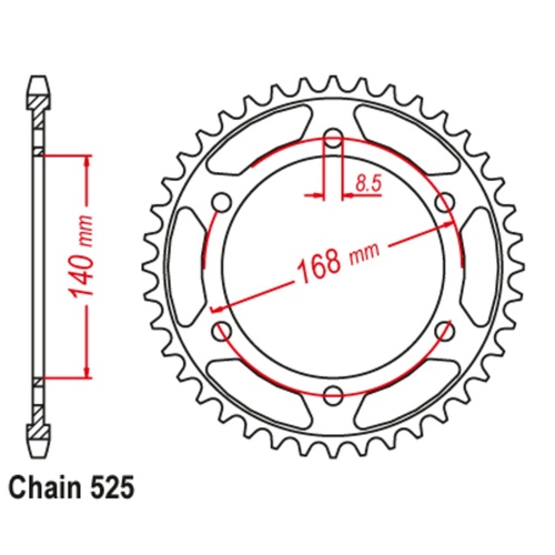 RK Optional Rear Sprocket 42T for BMW F650GS (800cc) 2006-2012