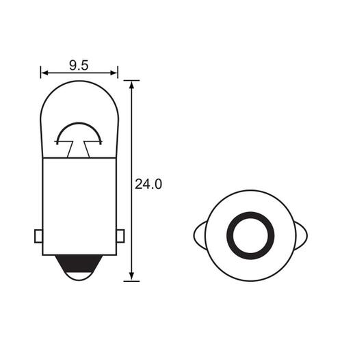 Instrument Bulb | 12V 4W | Clear Lens | BA9S | A1374J | box of 5