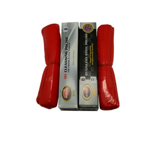 Autosol | 2 Pack | Chrome Plastic Polish + Stainless Steel + Microfibre Cloths 