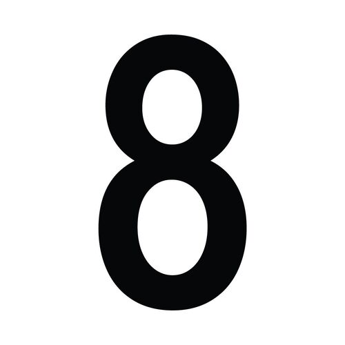 One 150MM Arial No. 8 Black