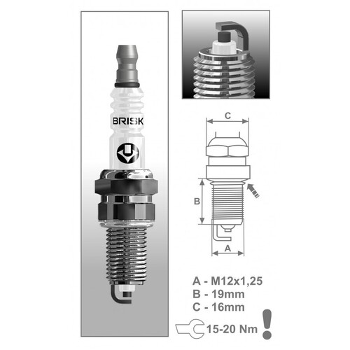 Spark Plug B12C (D8EA) for Suzuki DR500 1981 to 1983