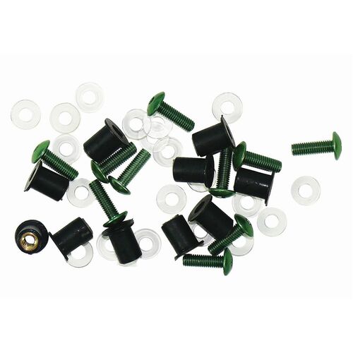 Fairing Bubble Screw Kit Green 
