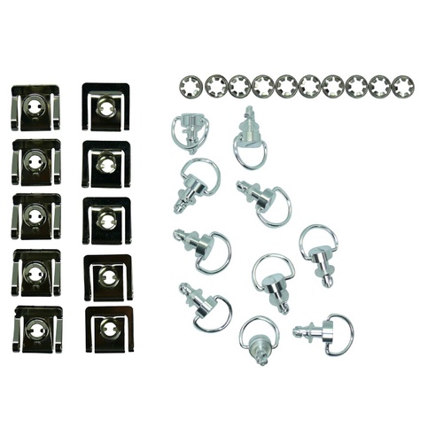 Motorcycle Fairing Fastener Kit | Quick Release 6mm X 16mm | Chrome | Dzus Style