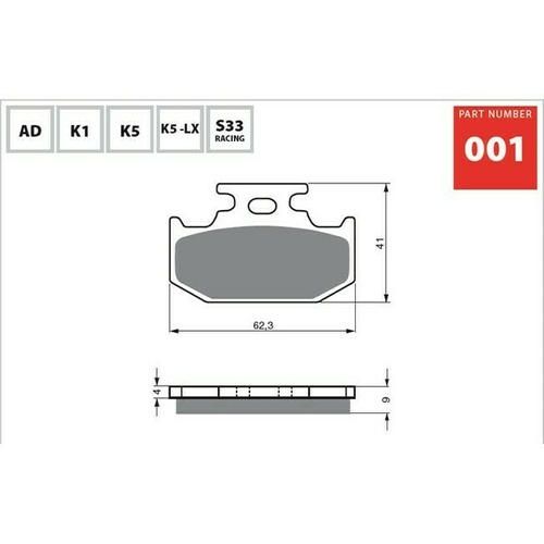 Goldfren Sintered Off Road Rear Brake Pad for Suzuki DR350 1990-1999