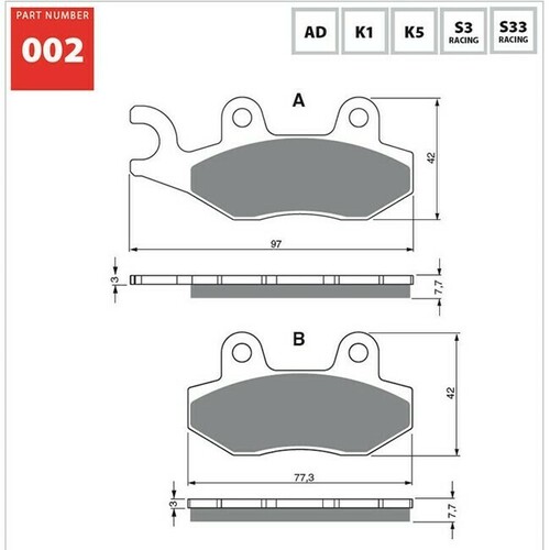 Front Goldfren Sintered Off Road Brake Pad 