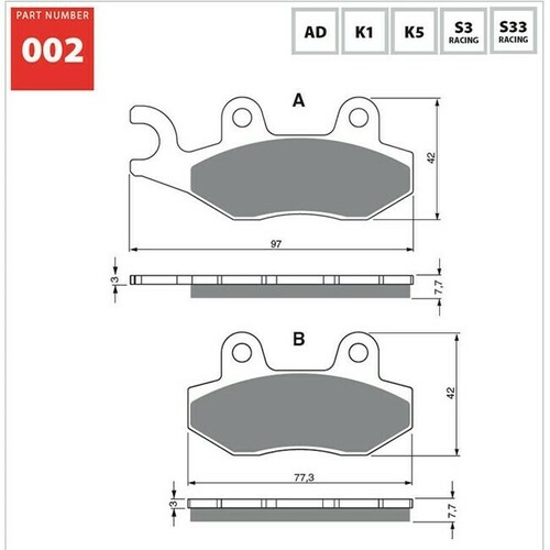 Goldfren Sintered Off Road Brake Pad 