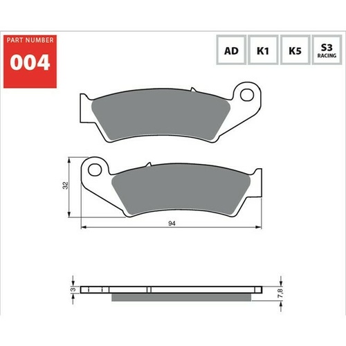 Goldfren Sintered Off Road Front Brake Pad 