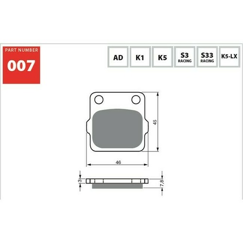 Goldfren Sintered Dual Sport Front Brake Pads for Yamaha YFM660FA Grizzly 03-09