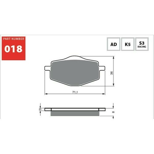 Goldfren Sintered Front Brake Pad   for Yamaha XT250T 4-Valve 1984-1987