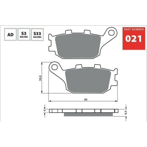 Goldfren Rear Brake Pad for Honda CBR900Rr Fireblade 1992 1993 1994 1995 to 1999