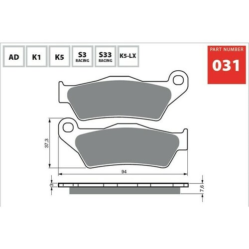 Front Goldfren Sintered Dual Sport Brake Pads