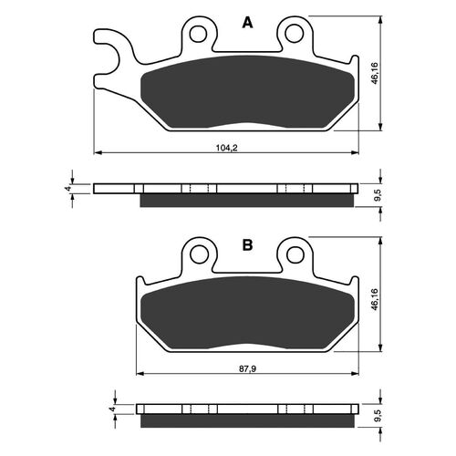 Front Right Brake Pads Goldfren GF033 - K5