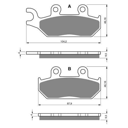 BRAKE PADS GOLDFREN GF033 - S3