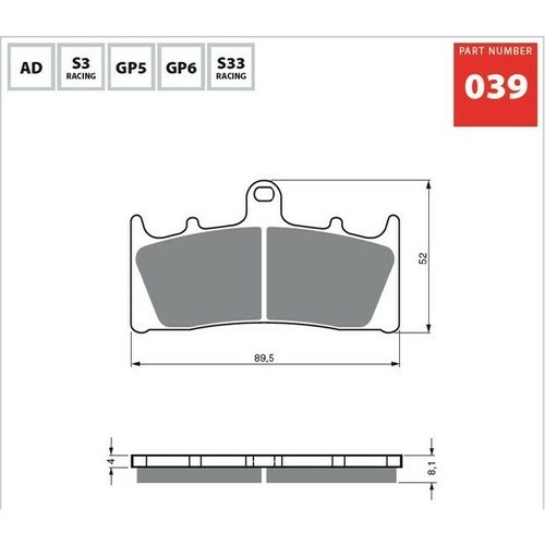 Goldfren Sintered Dual Sport Front Brake Pads 