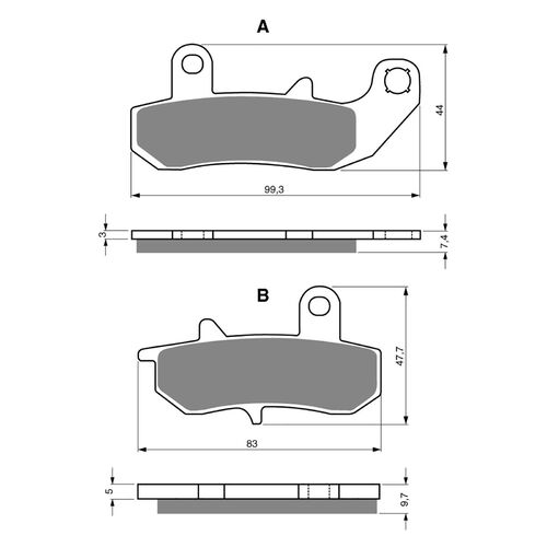 BRAKE PADS GOLDFREN GF065 - K5