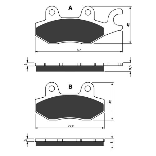 Rear Brake Pads Goldfren GF088 - S3