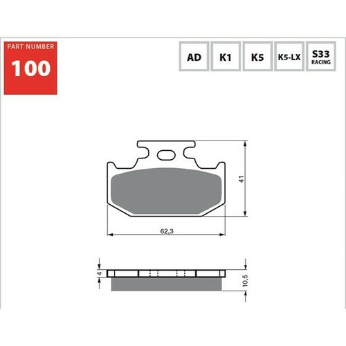 Rear Goldfren Sintered Off Road Brake Pad