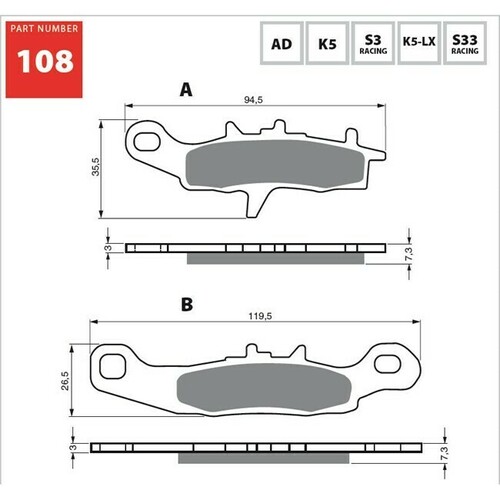 Goldfren Sintered Off Road Brake Pad