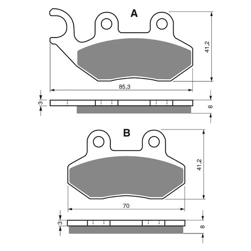 Front Brake Pads Goldfren GF174 - S3