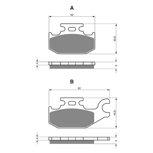 Brake Pad Front Left or Rear for Can-Am Outlander 650 XT 2009-2016