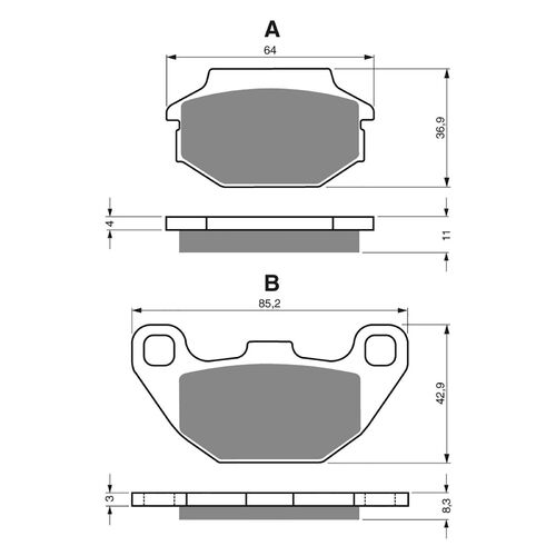 Front Brake Pads Goldfren GF183 - K5
